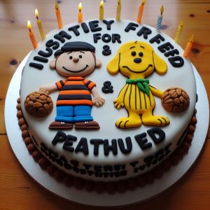 cake with a boy and a dog still misspelled